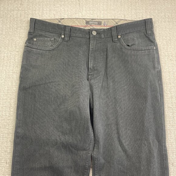 Kenneth Cole Reaction Pants Men 36x30 Chino Straight Leg Charcoal Brushed Denim - Picture 2 of 9